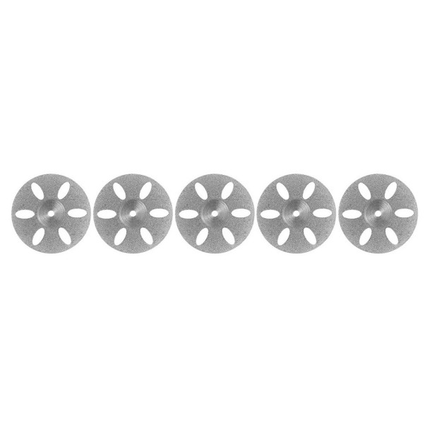 Set van 5 diamantzaagbladen CM07 220 0,20 mm voor tandtechniek Ultradunne dubbele schijf met grote gaten voor nauwkeurig zagen 1