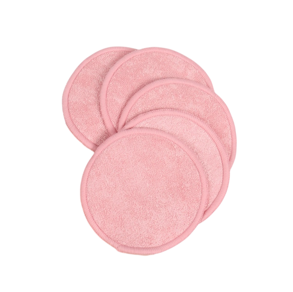 Set van 5 polyurethaan make-up remover pads Herbruikbare reinigingssponsjes Wasbare gezichtsdoekjes Crème en make-up roze
