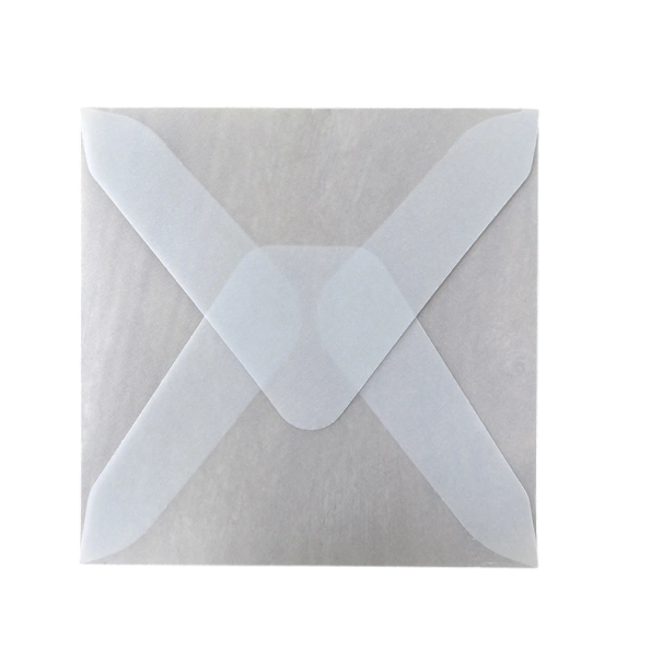 Set van 50 transparante enveloppen 16 x 16 cm semi-transparant papier zelfklevende flap enveloppen voor kaarten uitnodigingen 1