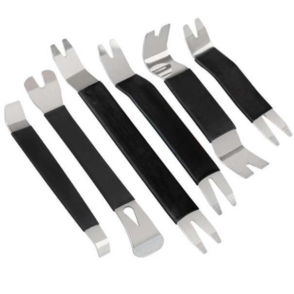Set van 6 metalen gereedschappen voor het verwijderen van autobekleding Metalen koevoet 6,7-24 cm Dashboard en autoradiopanelen verwijderen 1