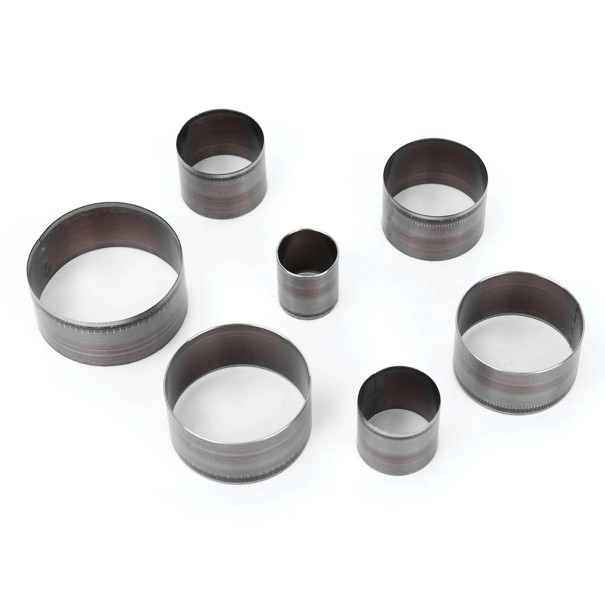 Set van 7 ronde snijmallen voor leer Diameters 20-50 mm Scherpe stalen stansen voor nauwkeurig cirkelvormig snijden en bewerken 1