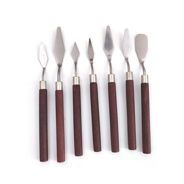 Set van 7 schilderspatels donkerbruin