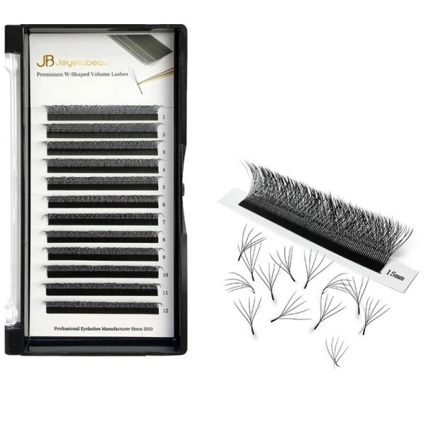 Set van D 0,07 mm volume wimpers Set van individuele waaiervormige wimpers Nep 5D lijm wimpers 9 mm