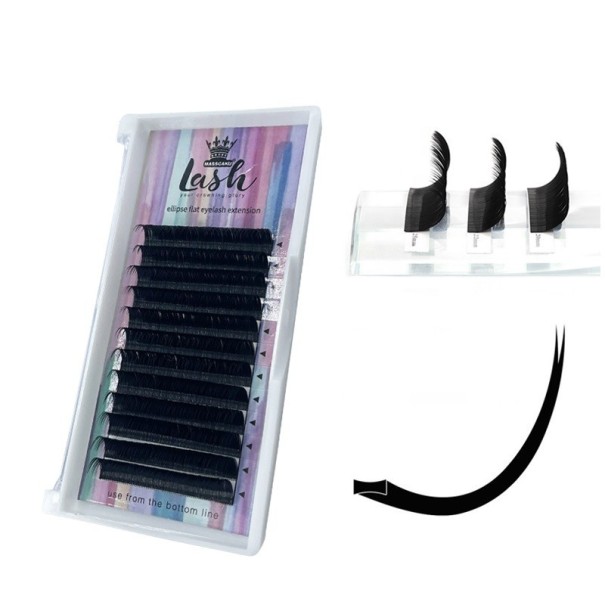 Set van individuele nepwimpers met een gespleten punt Hoogwaardige zelfklevende wimpers D 0,15 mm Natuurlijk ogende nepwimpers in zwart 8 mm