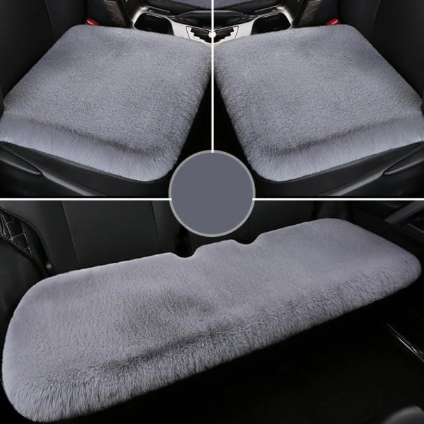 Set von Kissen für Autositze Plüschkissen für Autositze Set 3 Stück grau