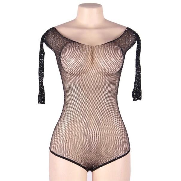 Sexet mesh-bodysuit til kvinder B800 sort S