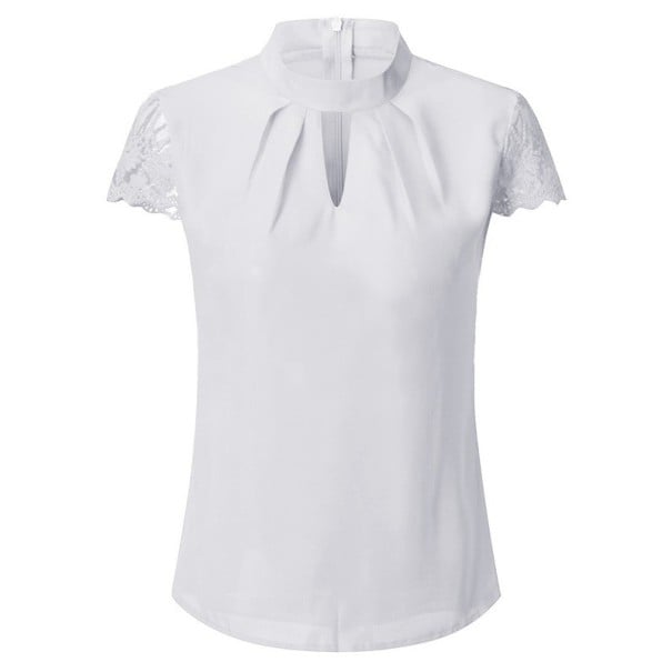 Sexig blus med spets vit 3XL