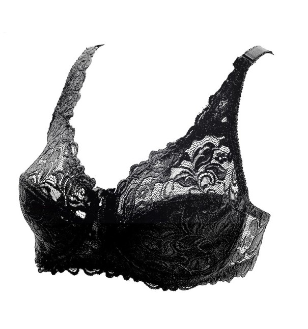Sexig spetsbh J797 för kvinnor svart 90D