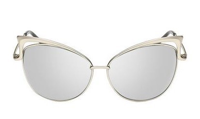 Sexy Cat-Eye-Brille für Damen J3014 silbern
