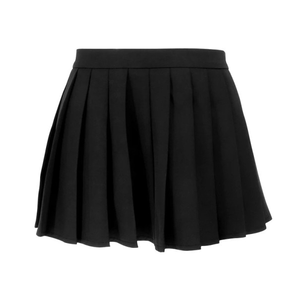 Sexy čierna skladaná mini sukňa pre ženy Krátka áčková sukňa so zipsom Elegantná čierna sukňa na party nočné výlety a módne outfity XS