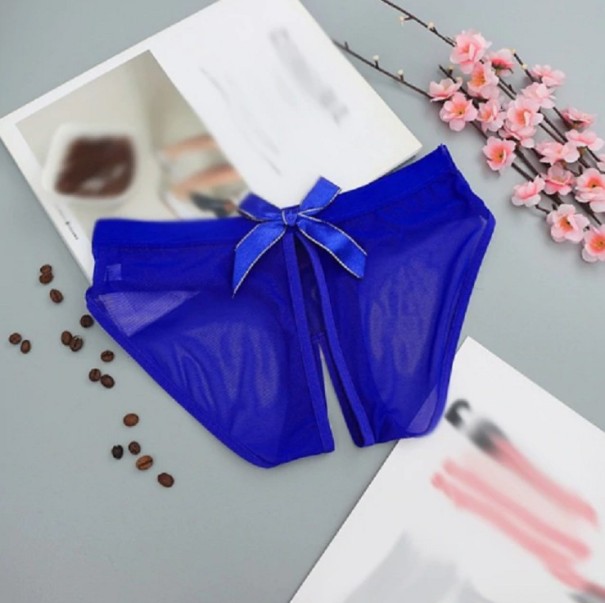 Sexy damesslipje met gat blauw