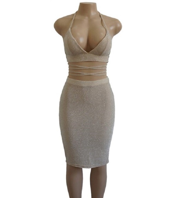 Sexy figurbetontes Kleid golden XS