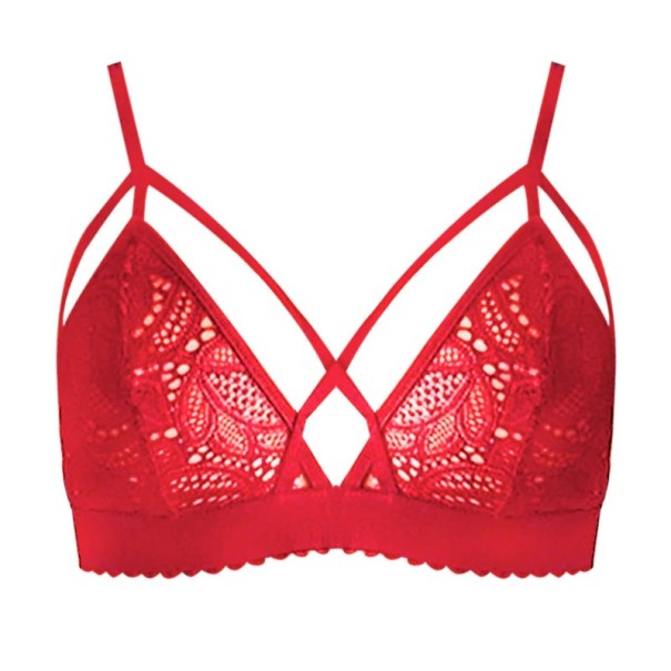 Sexy kanten bh voor dames rood L