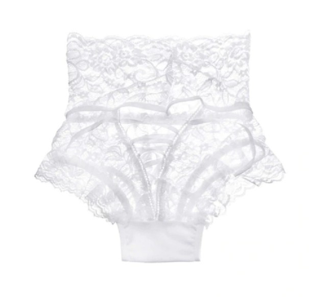 Sexy kanten tailleslip voor dames wit XXL