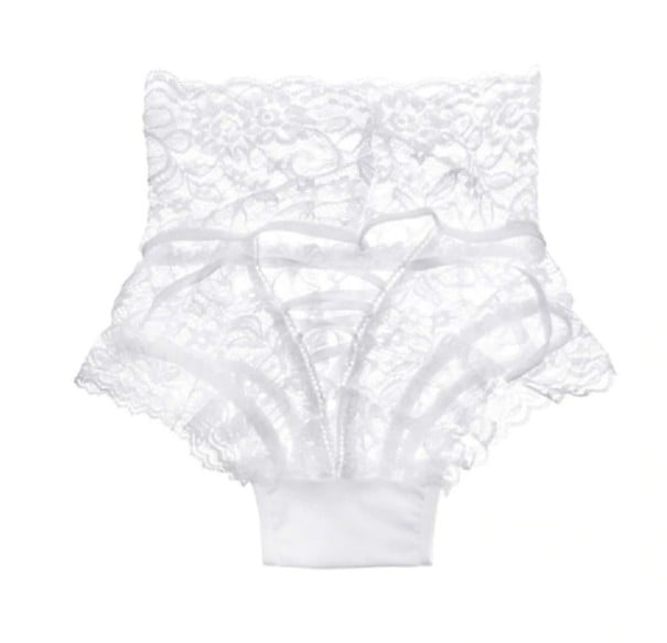 Sexy kanten tailleslip voor dames wit M