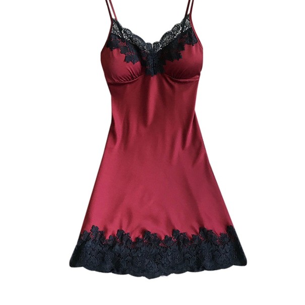 Sexy Kleid mit Spitze weinrot L