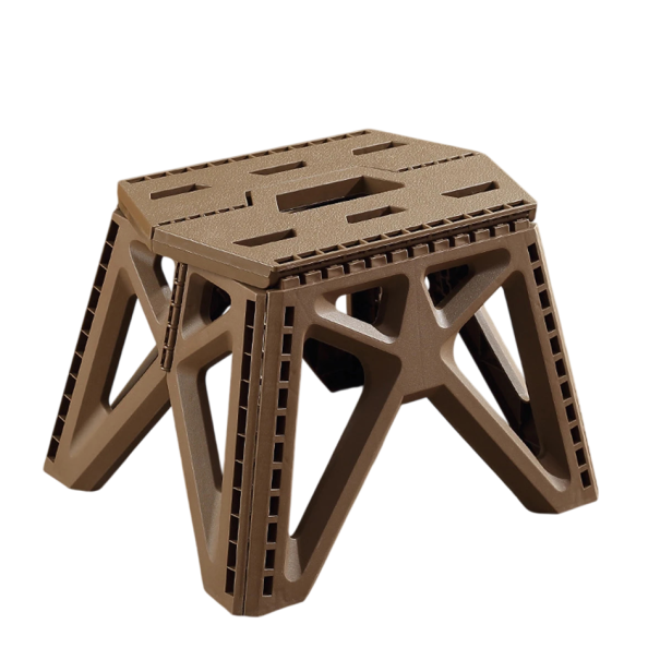 Sgabello portatile in plastica leggera 29 x 20 x 23,5 cm Apertura delle gambe 27 x 31 cm Sgabello portante per sedersi e stare in piedi Per uso domestico e all'aperto marrone