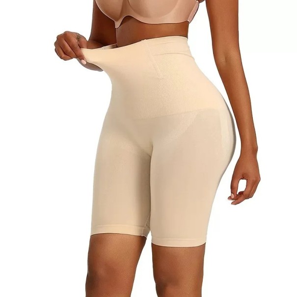 Shapewear shorts med hög midja för kvinnor Bantning sömlösa underkläder Formande kompressionsshorts Tunna kontrolltrosor under klänningar beige XS