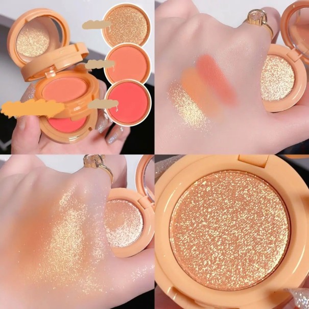 Shimmer en matte oogschaduw 3-in-1 drielaagse oogschaduw compacte verpakking V204