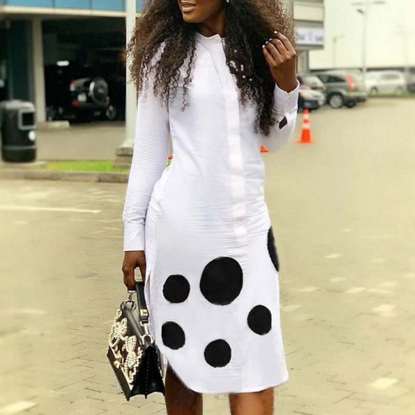 Shirt midi-jurk wit L