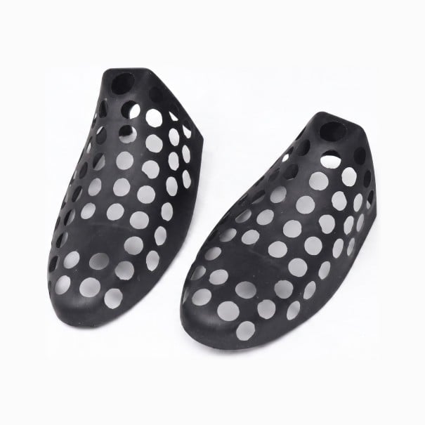 Shoe Toe Shapers 1 Pair 2 Pieces Size EU 42–45 Perforated Plastic Inserts to Prevent Creasing Black For Trainers and Leather Shoes 1
