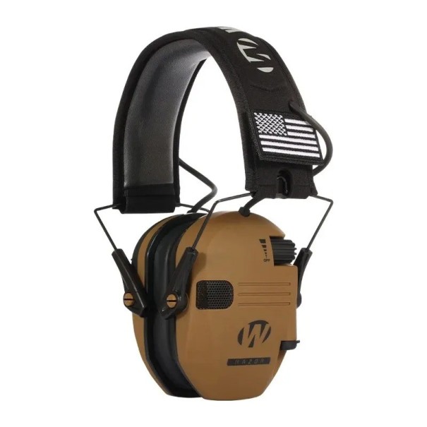 Shooting Headphones Electronic Noise-Cancelling Ear Protectors Shooting Headphones Hearing Protection brown