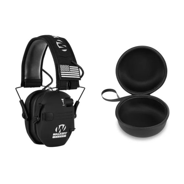 Shooting Headphones with Case Electronic Noise-Cancelling Headphones Ear Protectors Shooting Headphones Hearing Protection black