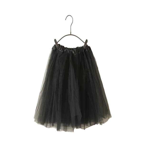 Short Summer Tulle Skirt for Adult Women Layered Ballet Tutu Skirt with Elastic Waist Lightweight Dance Skirt for Cosplay Carnival black