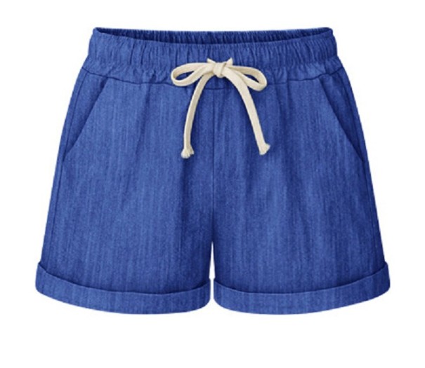 Shorts d'été pour femmes bleu L