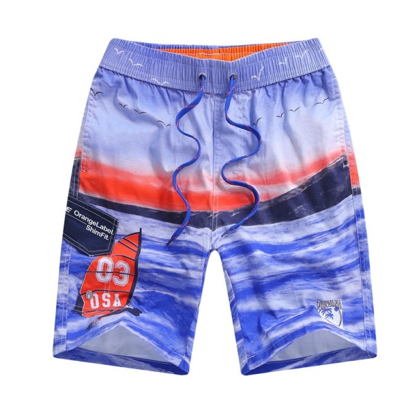 Shorts de playa para niños con estampado marino J1326 azul oscuro 12