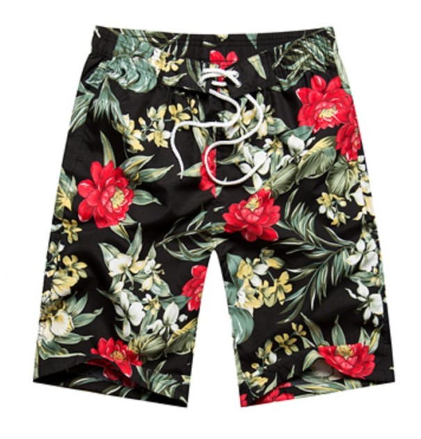 Shorts de verano para parejas con flores XS para hombres