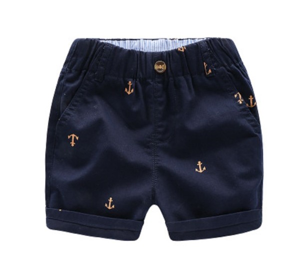 Shorts en coton pour garçons avec des ancres bleu 2