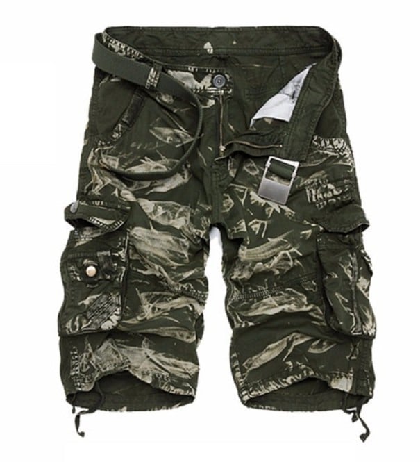 Shorts militaires pour hommes vert armée 36