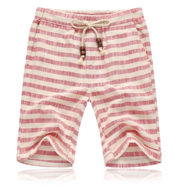 Shorts rayés pour hommes rouge S