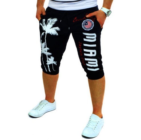 Shorts stylés d'été avec motif - Noirs XS