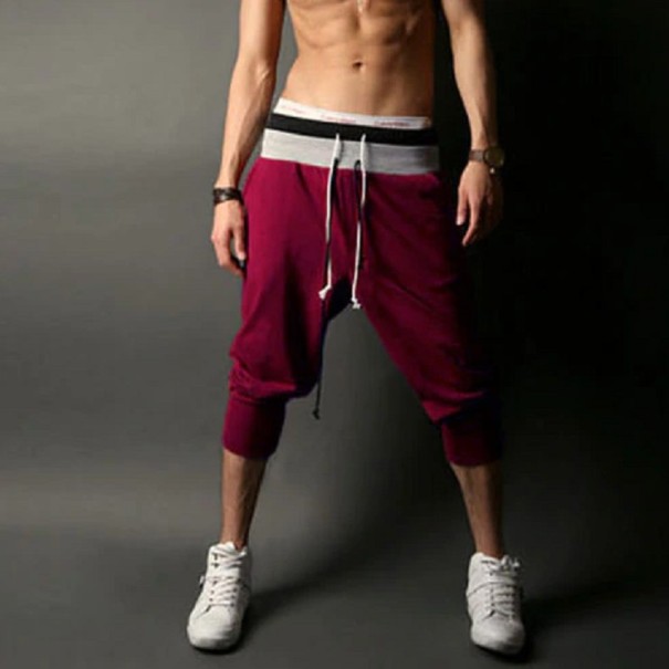 Shorts stylés pour hommes sous le genou bordeaux XS