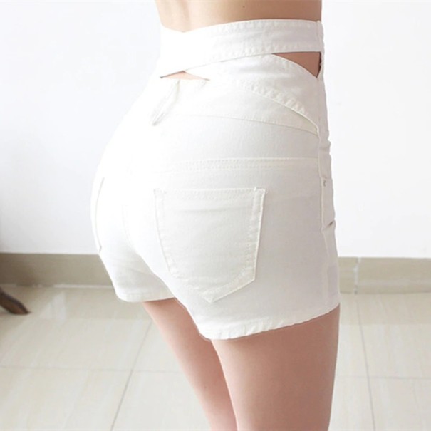 Shorts vaqueros de cintura alta para mujer Gloria blanco XS