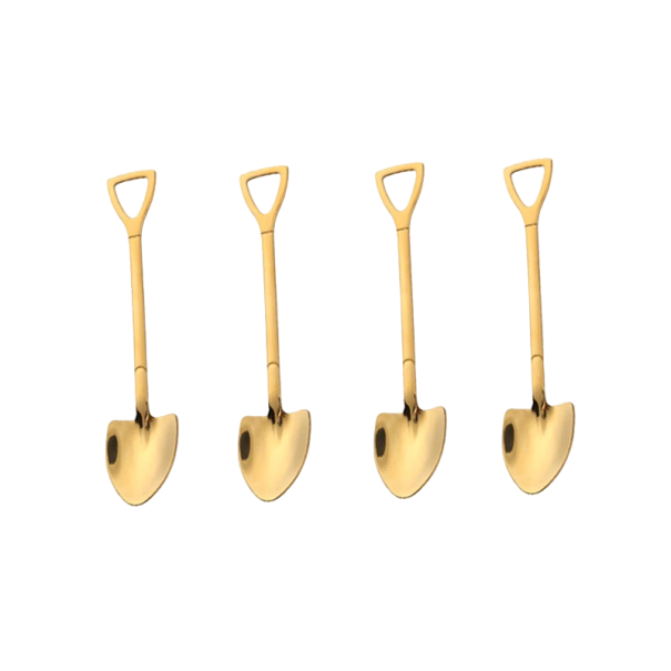 Shovel-Shaped Spoons 4 pcs gold