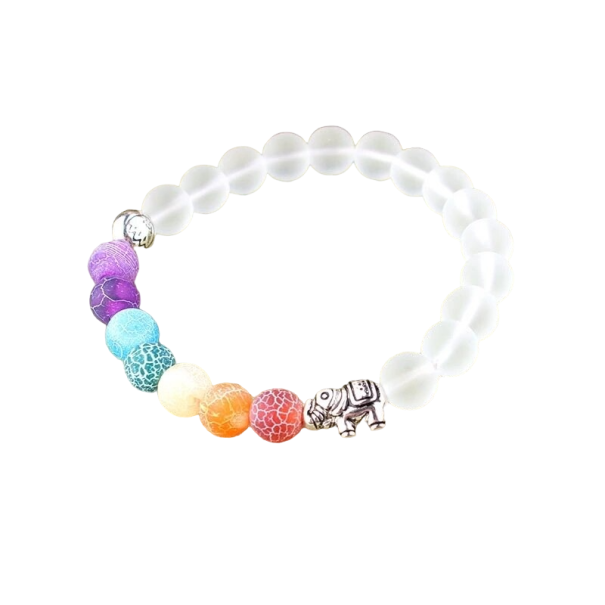 Sieben-Chakra-Armband mit Elefant 1