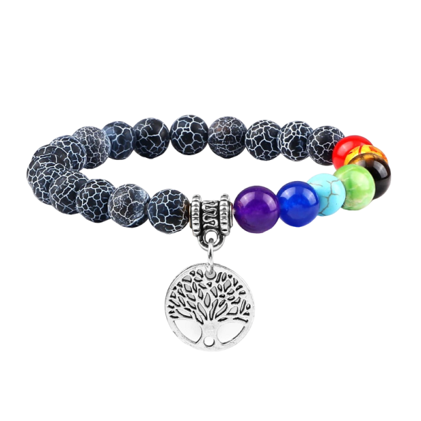 Sieben-Chakra-Armband Z259 silbern