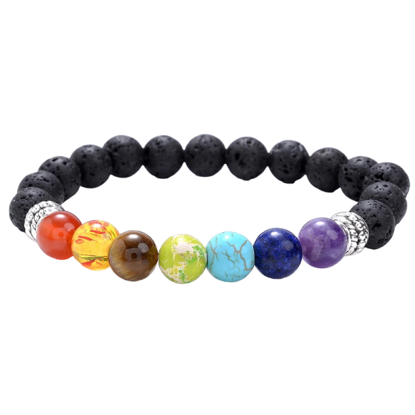 Sieben-Chakra-Armband Z277 silbern