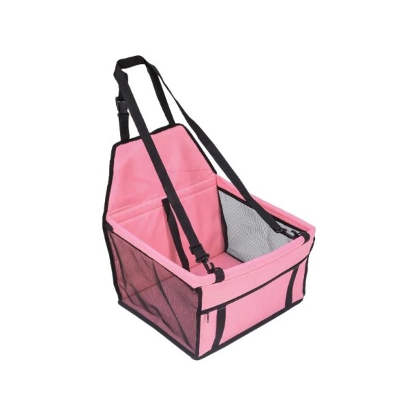 Siège auto de voyage pliable Taille universelle avec ceinture de sécurité Idéal pour les sièges avant et arrière de la voiture rose