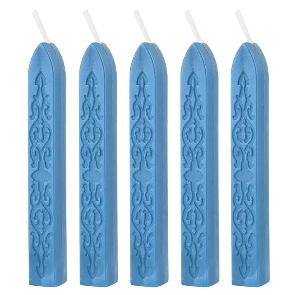 Siegelwachs mit Docht 5 Stück Farbiges Siegelwachs blau