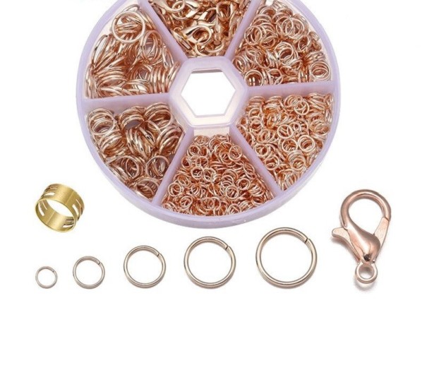 Sieraden verbindingsringenset 1040 stuks oudroze