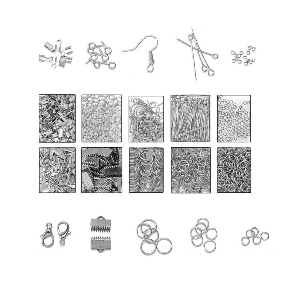 Sieradenmaakaccessoireset 710 stuks grijs