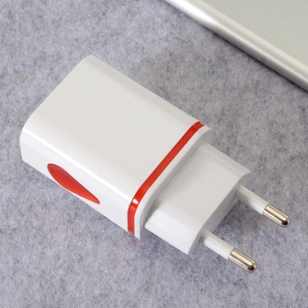 Sieťový adaptér Dual USB K703 červená