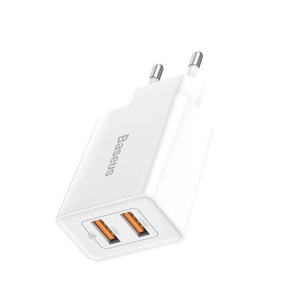 Sieťový adaptér Dual USB Quick Charge biela