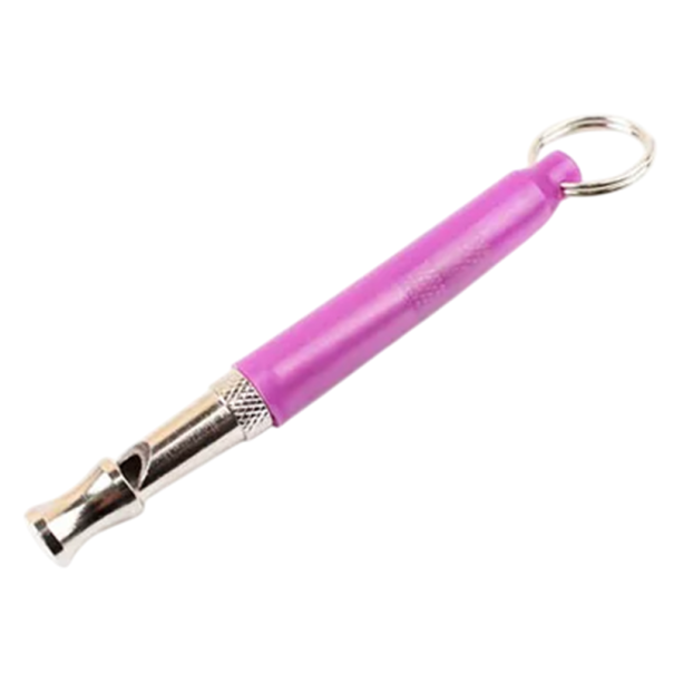Sifflet ultrasonique pour chien en acier inoxydable de 9 cm Sifflet réglable pour l'éducation des chiens avec cordon Contrôle silencieux des aboiements et discipline violet