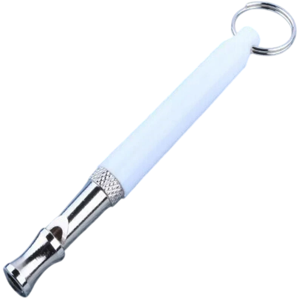 Sifflet ultrasonique pour chiens 8 cm Sifflet de dressage Appel des chiens Contrôle des aboiements Outil de dressage Flûte pour chiens Longue portée blanc