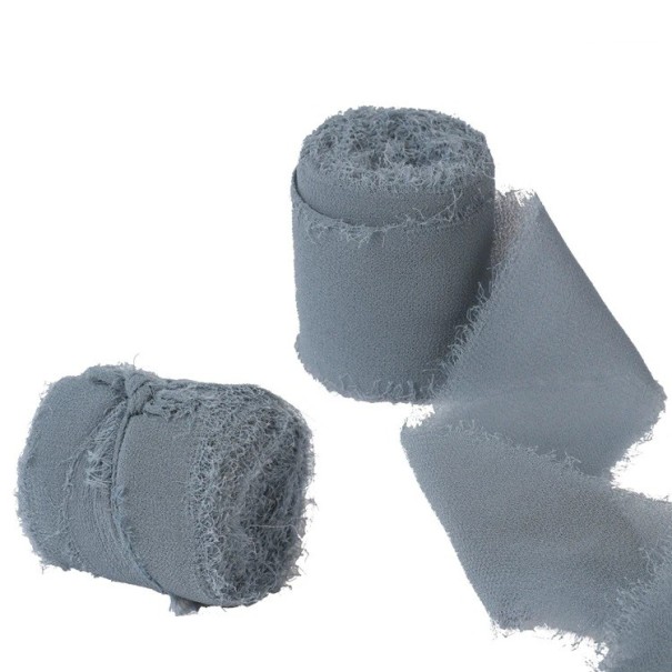 Sifonkinauha rispaantunut 4 cm x 5 m häänauha lahjoihin Vintage-koristeet Käsintehty hieno kangasnauha Luovat askartelut tummanharmaa